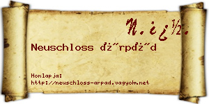 Neuschloss Árpád névjegykártya